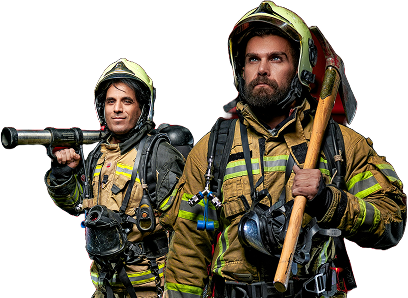 Two firefighters